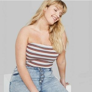 Wild Fable Striped Strapless Bodysuit